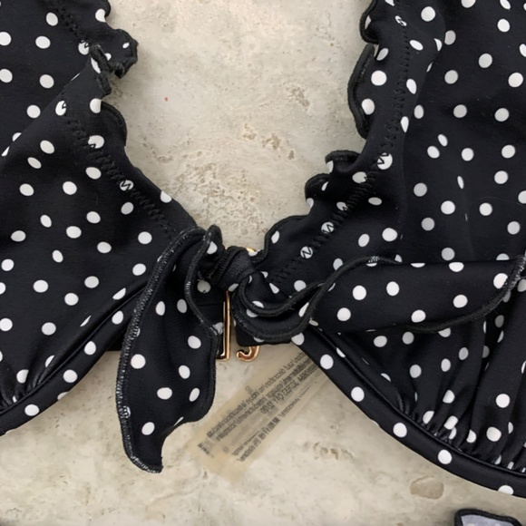 Victoria's Secret Polka Dot Bikini Black & White Top Size 36DDD Bottom Size L - Picture 3 of 14